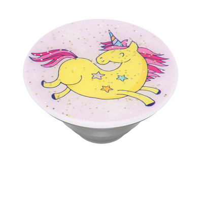 Glitter Jumping Unicorn Yellow