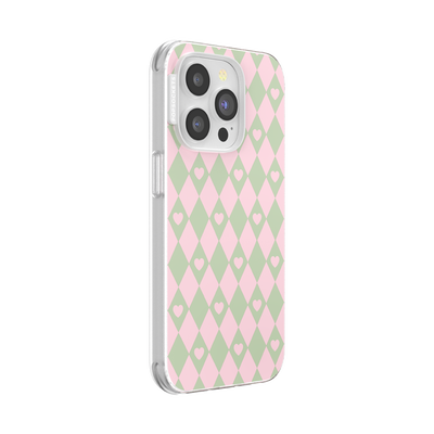 Secondary image for hover Harlequin Hearts Pink — iPhone 14 Pro MagSafe Case