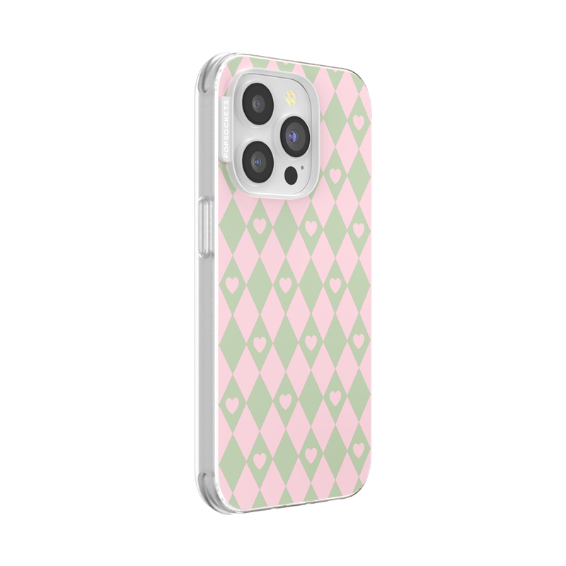 Harlequin Hearts Pink — iPhone 14 Pro MagSafe Case image number 1