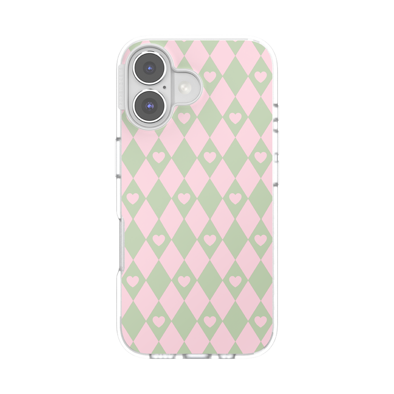 Harlequin Hearts Pink — iPhone 16 MagSafe Case image number 0
