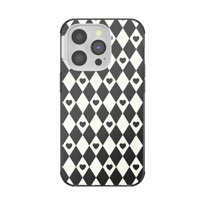 Harlequin Hearts Black — iPhone 14 Pro MagSafe Case