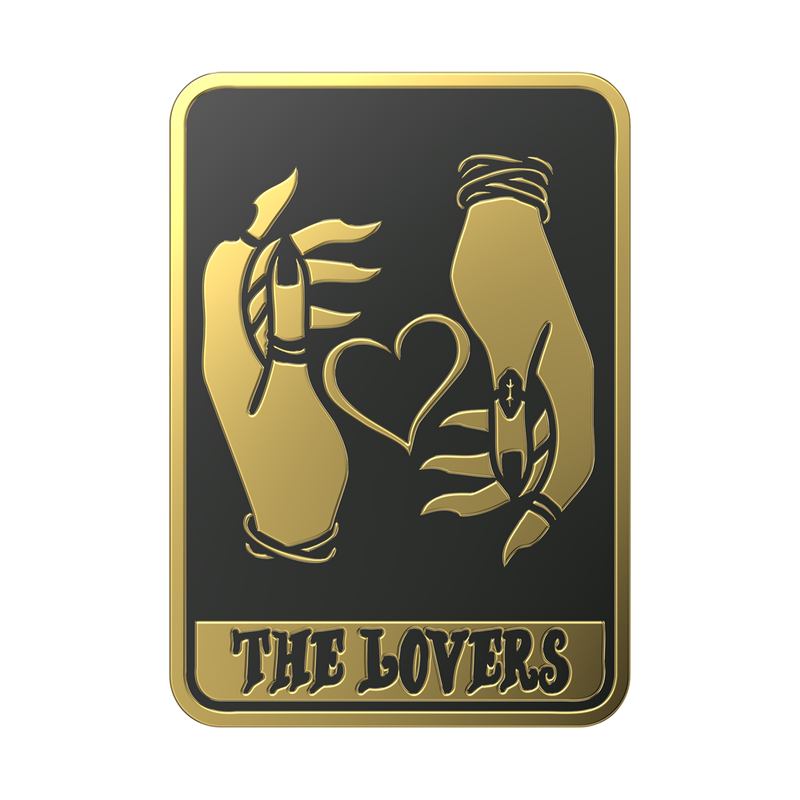 Enamel Tarot Card The Lovers — Adhesive PopGrip image number 0
