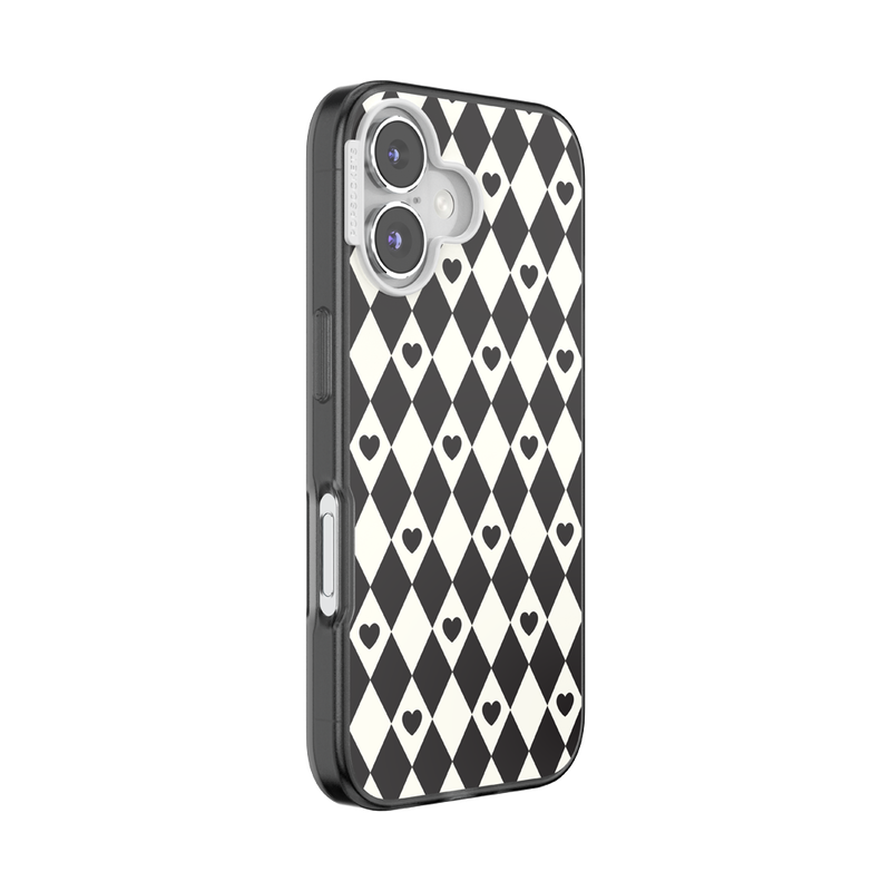 Harlequin Hearts Black — iPhone 16 MagSafe Case image number 1