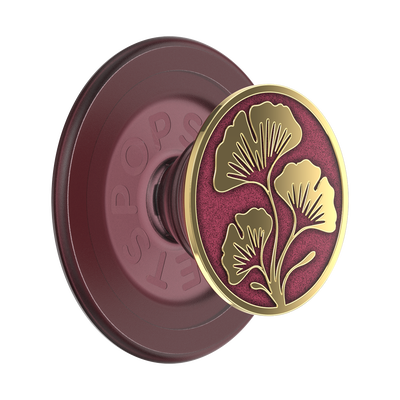 Enamel Ginkgo Oxblood — MagSafe PopGrip