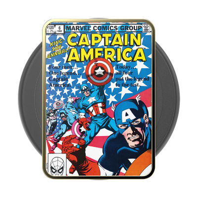 Secondary image for hover Enamel Captain America Comic Book — MagSafe PopGrip