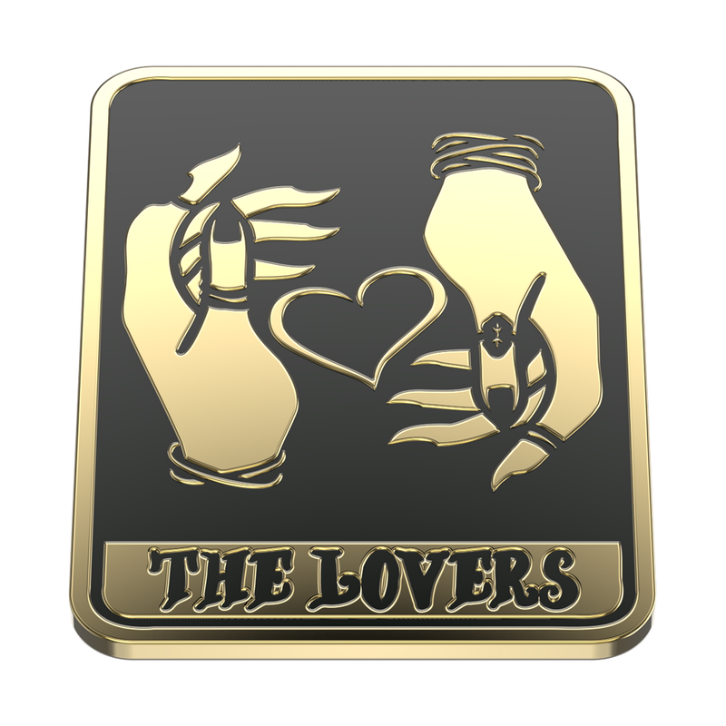 Enamel Tarot Card The Lovers — Adhesive PopGrip image number 2