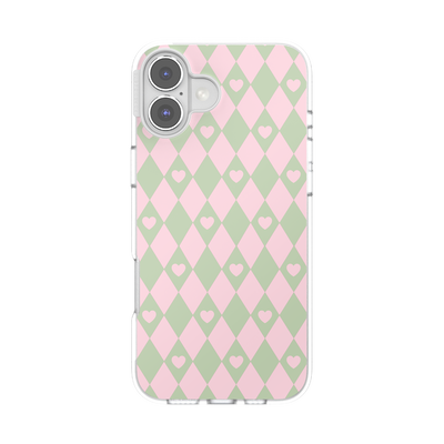 Harlequin Hearts Pink — iPhone 16 Plus MagSafe Case